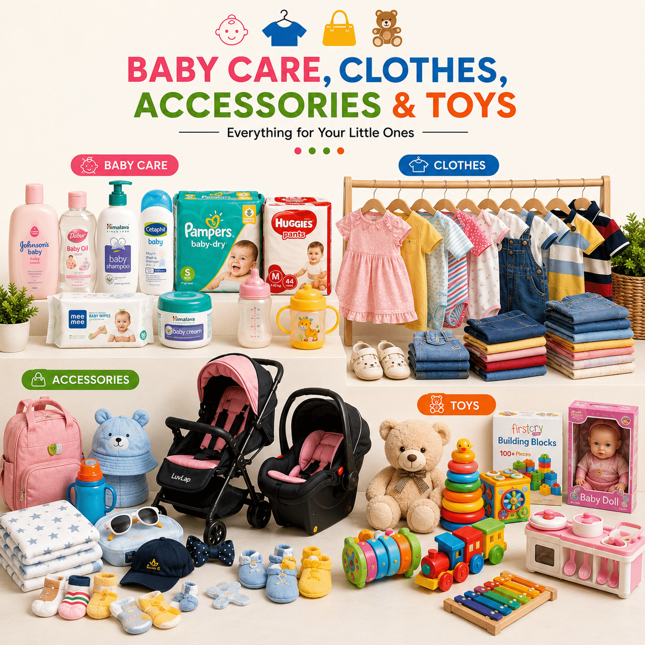 Baby Care, Clothes, Accessories & Toys